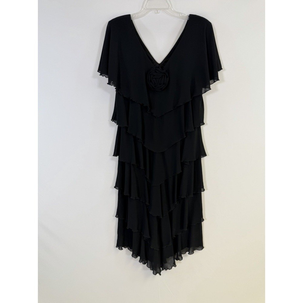 Ann Hobbs for Cattiva Black Layered Evening Dress Vintage 90's